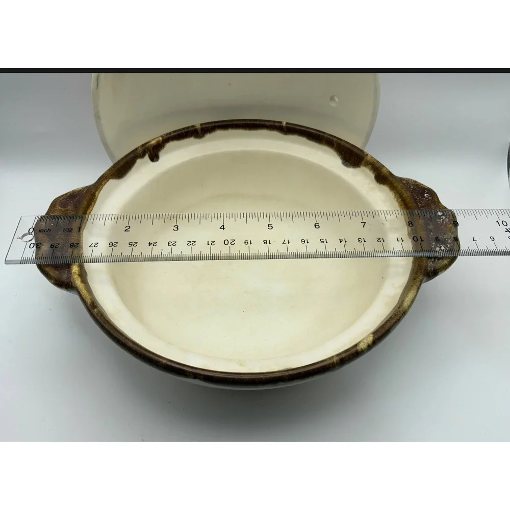 Vintage Japanese Donabe Clay Pot Floral Hand Painted Ceramic Lidded Casserole
